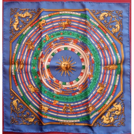 Pochette gavroche Hermès Dies et Hore-Astrologie