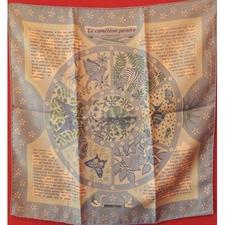 Pochette gavroche édition limitée Hermès Le caméléon peintre