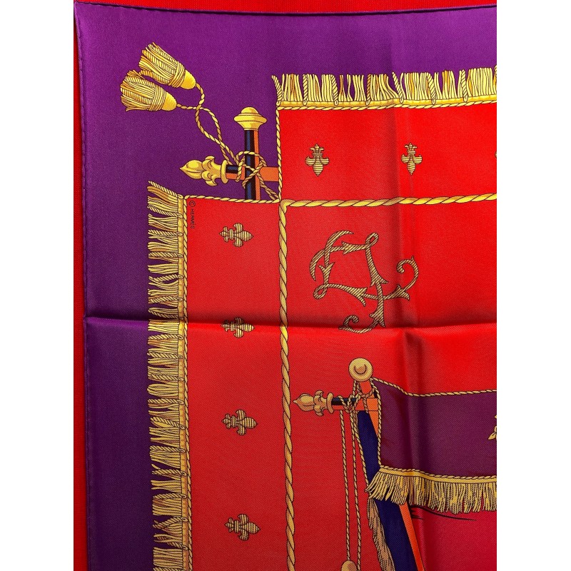 Foulard Carré Hermès La Galère La Reale 88/88 - Soie Multicolore Imprimé Animal - Neuf Sans étiquette