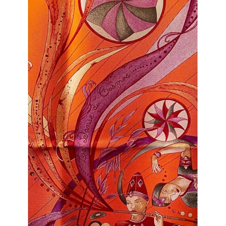 Foulard Carré Hermès “La Danse Du Cosmos” Rose Soie - Neuf Avec étiquettes, Femme