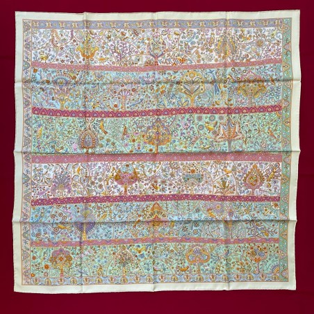 Carré foulard Hermès Au pays des oiseaux fleurs