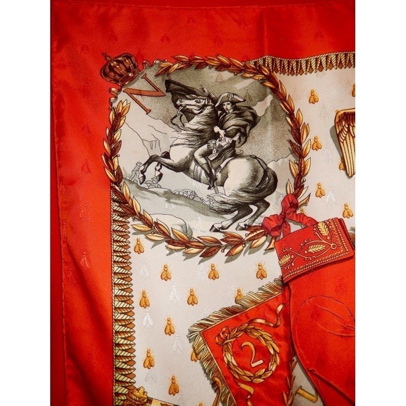 Carré foulard Hermès Napoléon soie brochée
