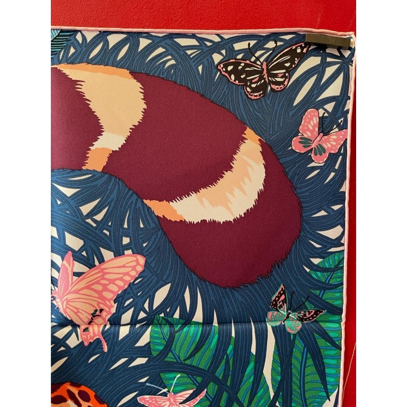 Carré foulard Hermès Jaguar quetzal