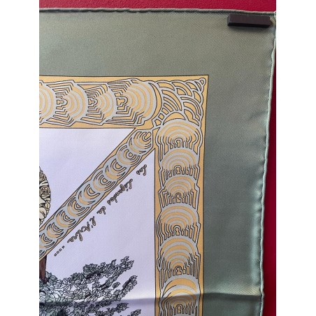 Foulard Carré HERMÈS 90 Les Légendes De L’Arbre Bleu - Soie Vintage Neuf Avec Boîte