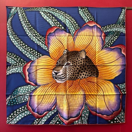 Carré foulard Hermès Baobab cat