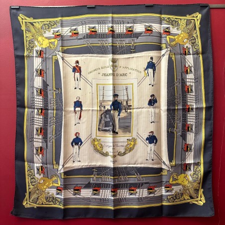 Carré foulard Hermès Jeanne d'Arc croiseur école d'application