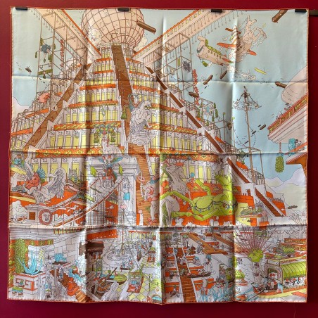 Carré foulard Hermès La légende du cheval à plumes