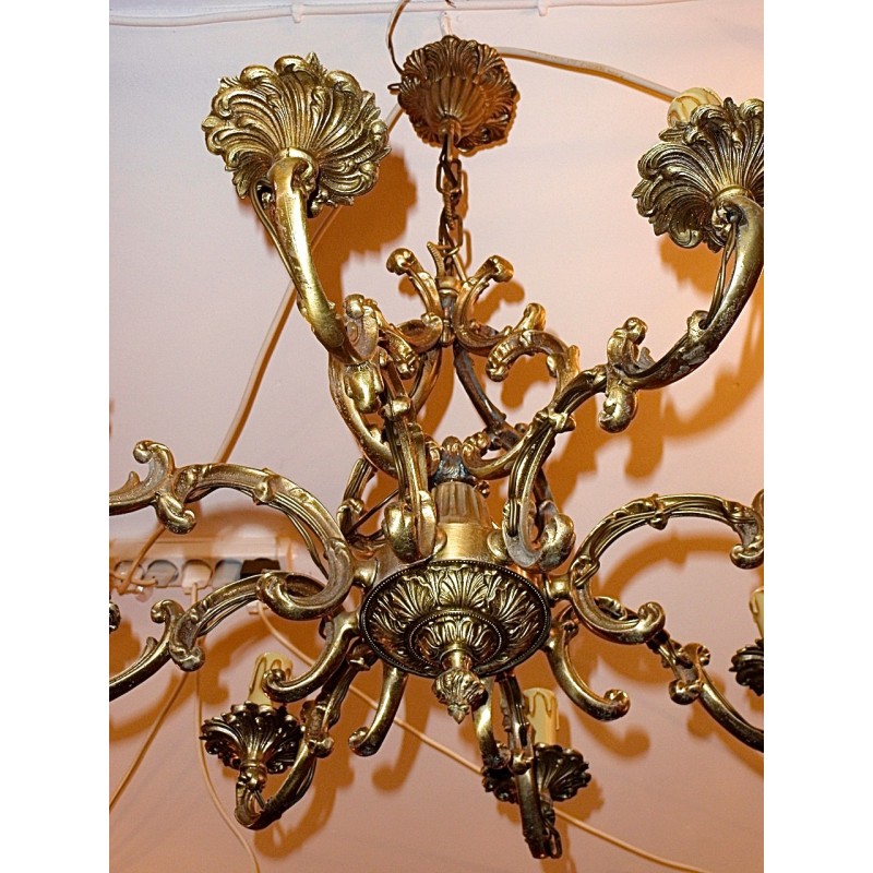 Lustre cage en bronze, style Louis XV
