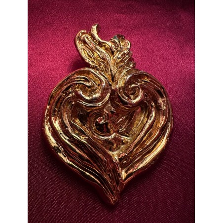 Broche Christian Lacroix Coeur enflammé