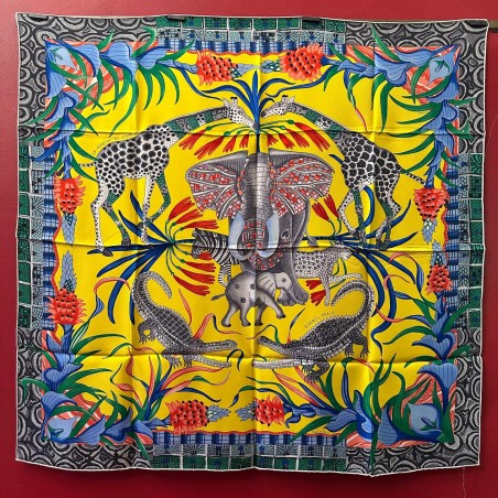 Carré foulard Hermès La marche du Zambèze