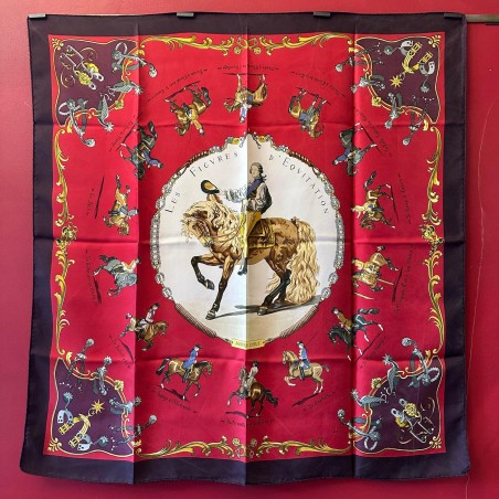 Carré foulard Hermès Les figures d'équitation