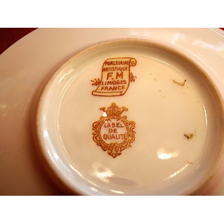 フランスリモージュのアンティーク食器、Limoges QUALITE DE LABEL FRANCE フランス製★LIMOGES B Franceの Co & 工芸品