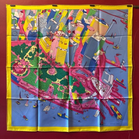 Carré foulard Hermès The Battery New York édition spéciale