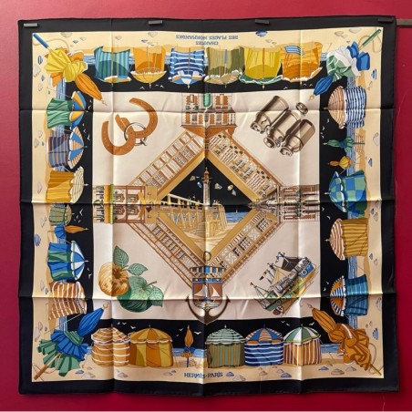 Carré foulard Hermès Charme des plages normandes