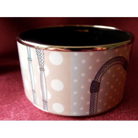 Bracelet émal Hermès Clic clac à pois incolore XL 6,5cm